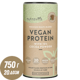 Proteine ​​vegane + enzimi - 750 g (cioccolato) <tc>Nutravita</tc>