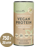 Proteine ​​vegane + enzimi - 750 g (vaniglia) <tc>Nutravita</tc>