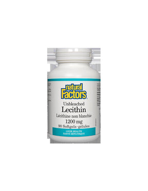 Unbleached Lecithin 1200 mg - 90 Gel capsules - Nutra Best Europe