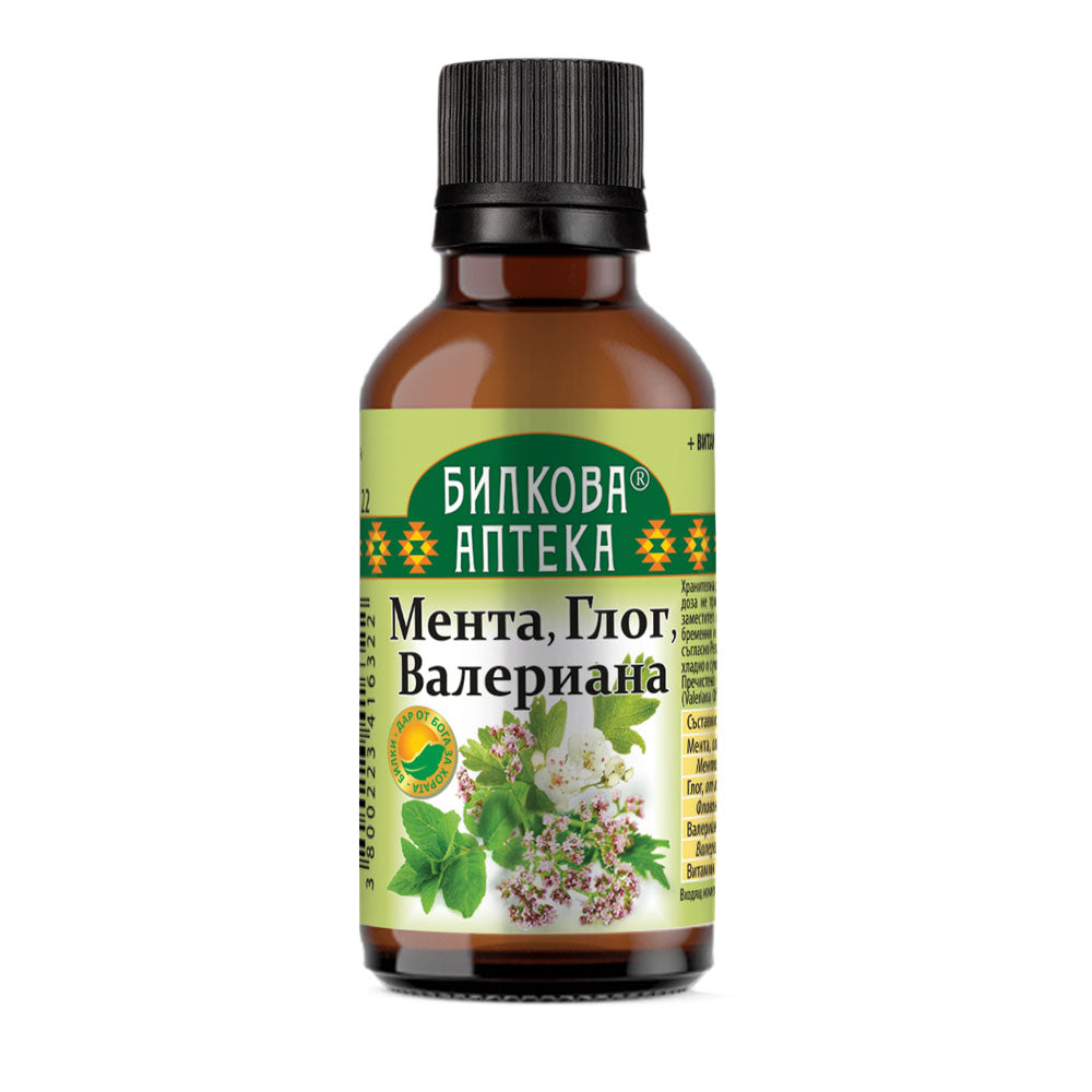 Tinture Mint, Hawthorn, Valerian - 50 ml
