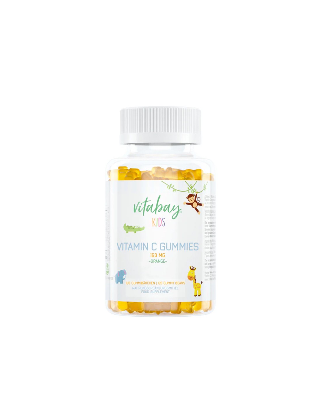 Immunità - Vitamina C per bambini, compresse gelatinose da 80 mg x 120, gusto arancia