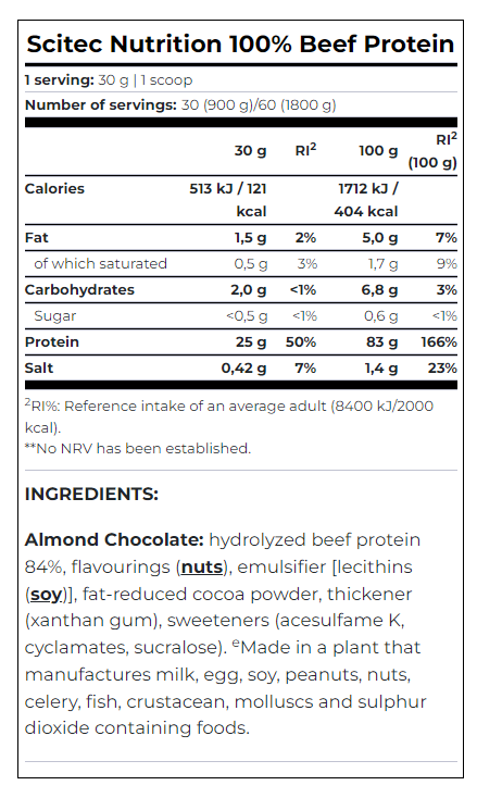 Proteina di manzo 100% - 1.800 kg
