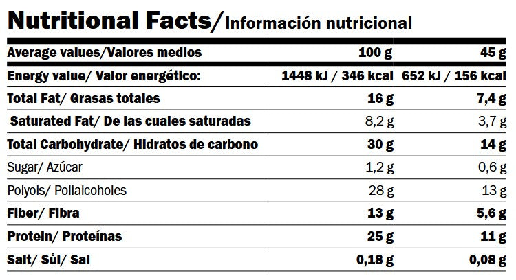 Barra proteica vegana/45 g