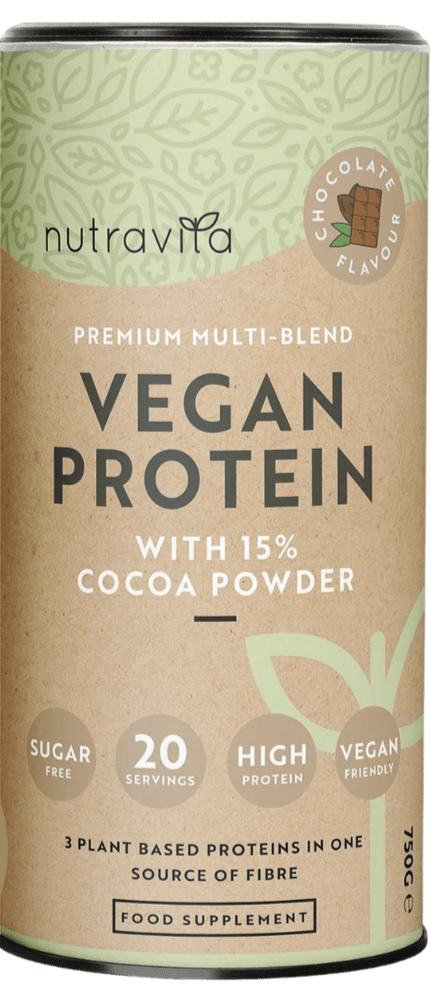 Proteine ​​Vegane + Enzimi - 750 g (Cioccolato) <tc>Nutravita</tc>