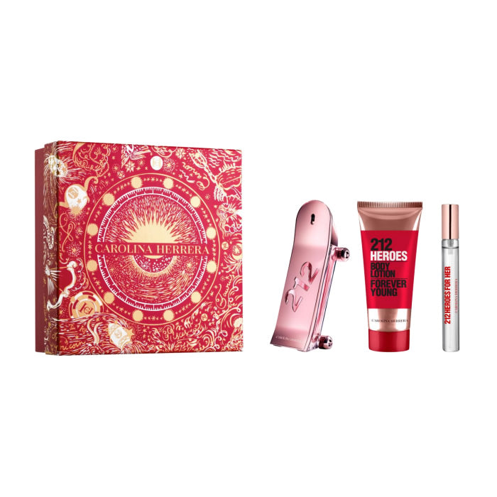 <tc>CAROLINA HERRERA</tc> 212 Heroes For Her Eau De Perfume Spray 80ml Set 3 Pezzi Natale 2023