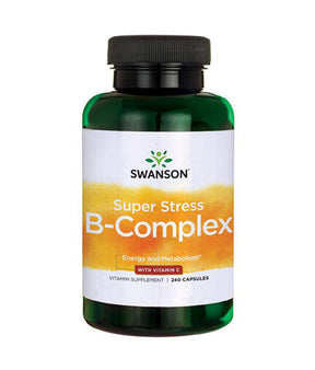 Super Stress Vitamin B-Complex with Vitamin C - 240 capsules - Nutra Best Europe