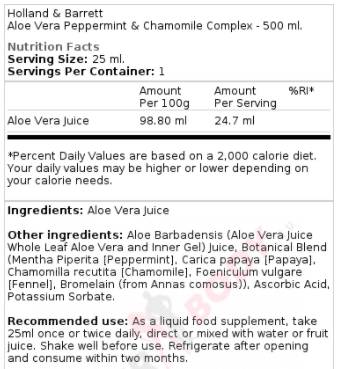 Succo di aloe vera con enzimi digestivi 500 ml