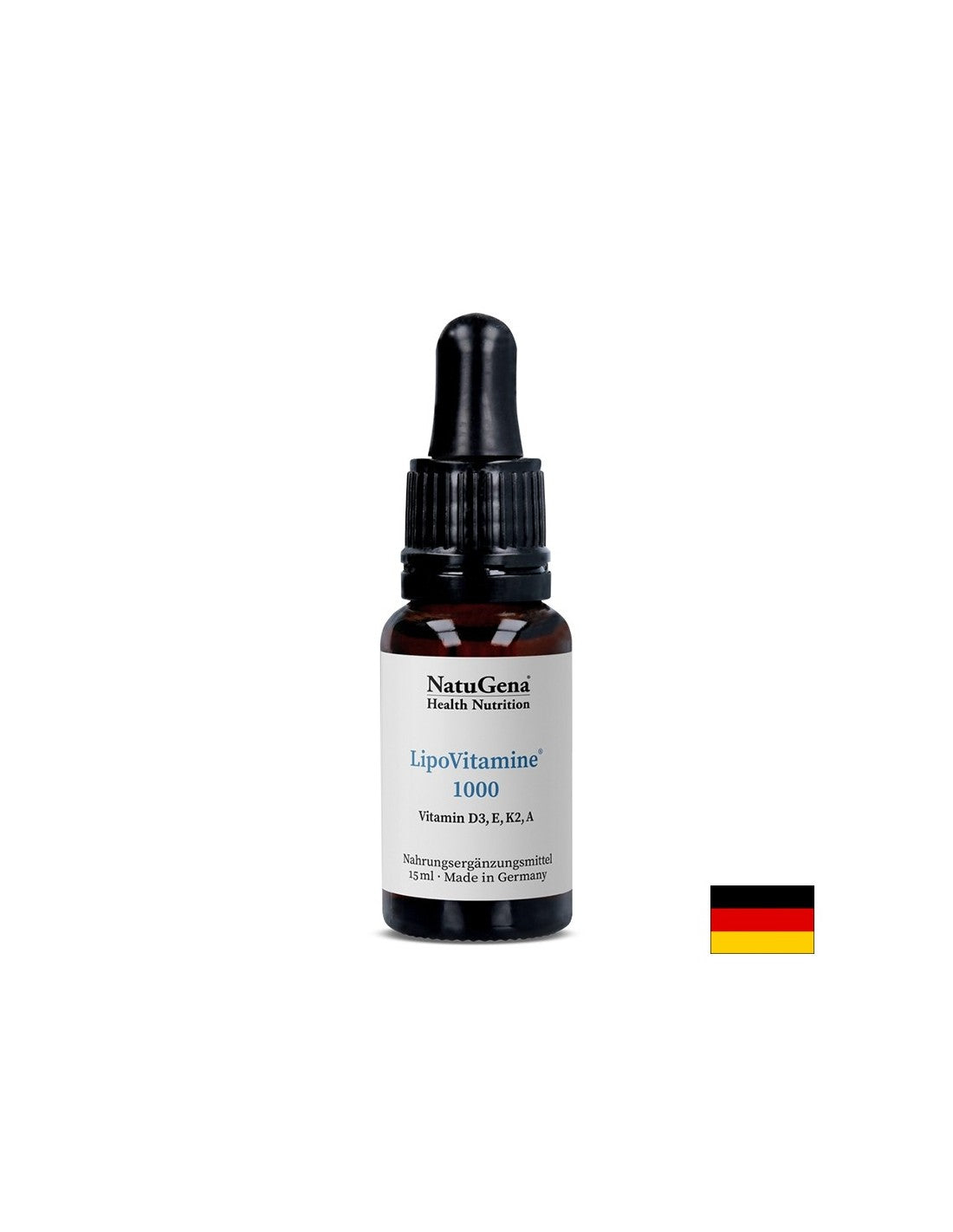 Vitamine liposomiali A, D3, E, K2 - alto assorbimento - LipoVitamine® 1000, gocce da 15 ml, ~ 525 dosi