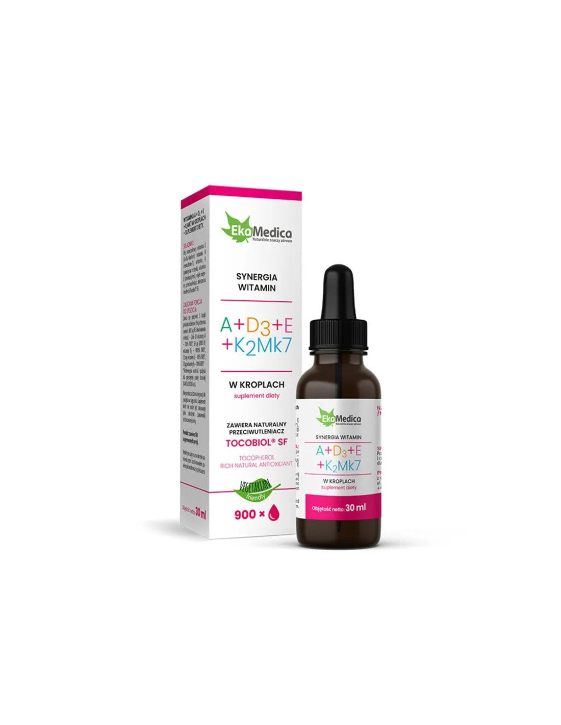 Antiossidante - Vitamine A+D3+E+K2 (Mk7), gocce 30 ml EkaMedica