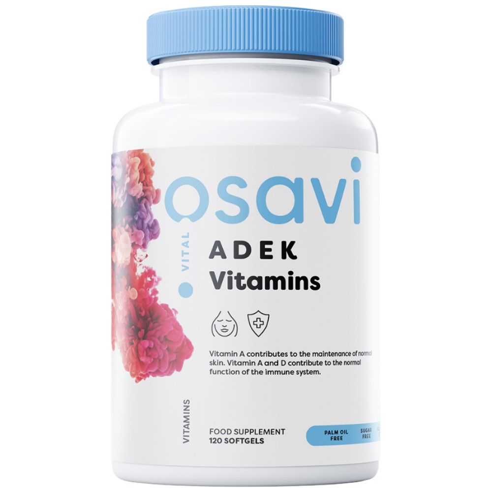 ADEK Vitamine | A + D + E + K | con Quali-D® - 120 capsule di gel