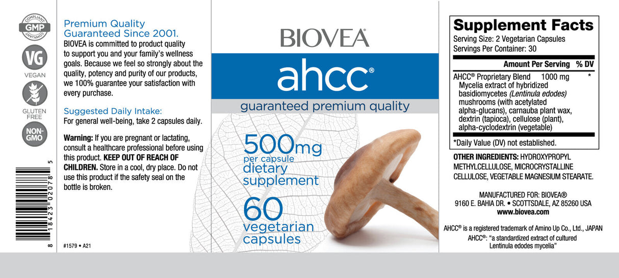 AHCC 500 mg Formula immunitaria ai funghi/60 capsule