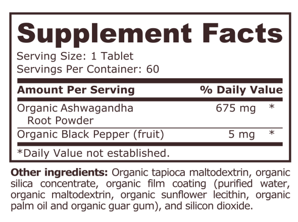 <tc>Pure Nutrition</tc> - ASHWAGANDHA BIOLOGICO - 60 compresse