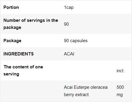 Bacche di Acai 500 mg - 90 capsule