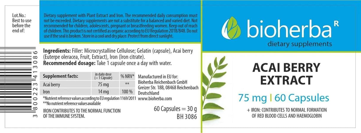 Estratto di bacche di Acai 75 mg - 60 capsule