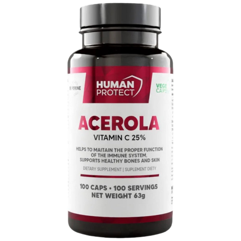 Acerola 500mg| Fonte naturale di vitamina C - 100 capsule