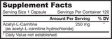Acetil L-Carnitina 250 mg - 120 capsule
