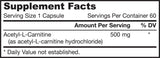 Acetil L-Carnitina 500 mg - 60 capsule