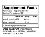 Acetil L-Carnitina + Acido alfa lipoico 650 mg/120 Caps