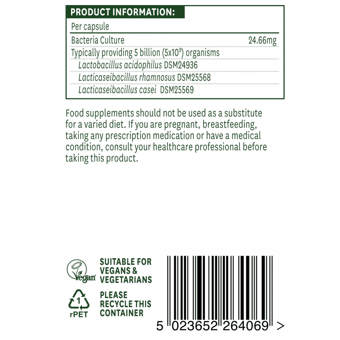 Complesso probiotico con Acidophilus (Acidophilus Complex) 5 miliardi. 60 capsule NaturesAid