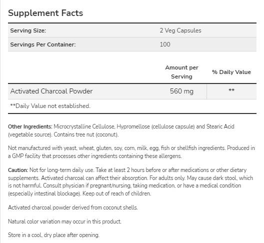 Carbone attivo 280 mg - 200 capsule
