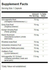 Complesso di erbe adattogeno | con Rhodiola Ashwagandha Ginseng - 60 capsule