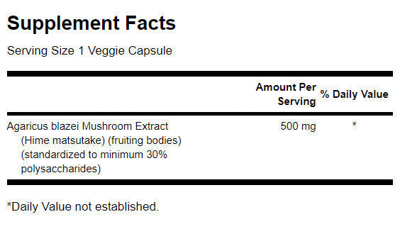 Estratto di funghi Agaricus Blazei 500 mg - 90 capsule