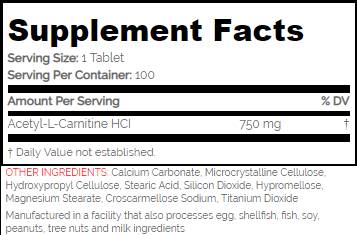 Alcar/Acetil L-Carnitina 750 mg - 100 Compresse