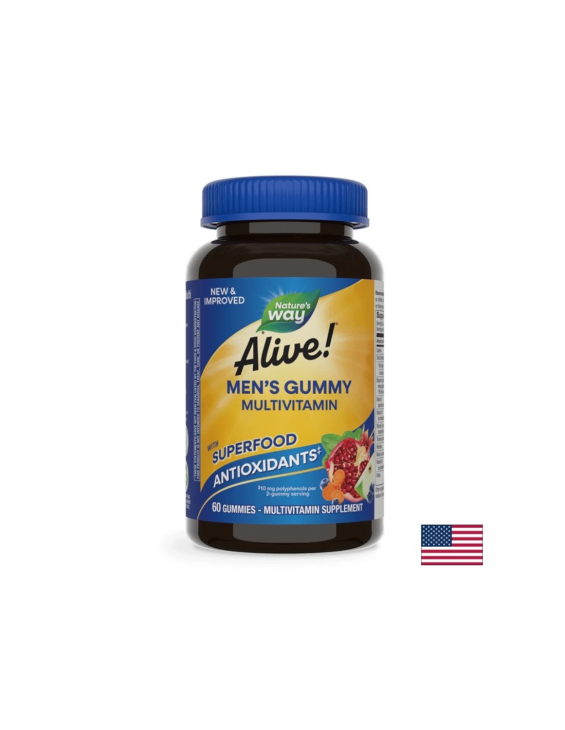 <tc>Alive</tc>! Multivitaminico completo gommoso per uomo / <tc>Alive</tc>! Nature's Way Multivitaminico per uomo, 60 capsule molli