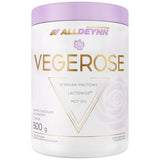 AllDeynn | VegeRose - 5 proteine ​​vegane con MCT & Probiotici - 500 grammi
