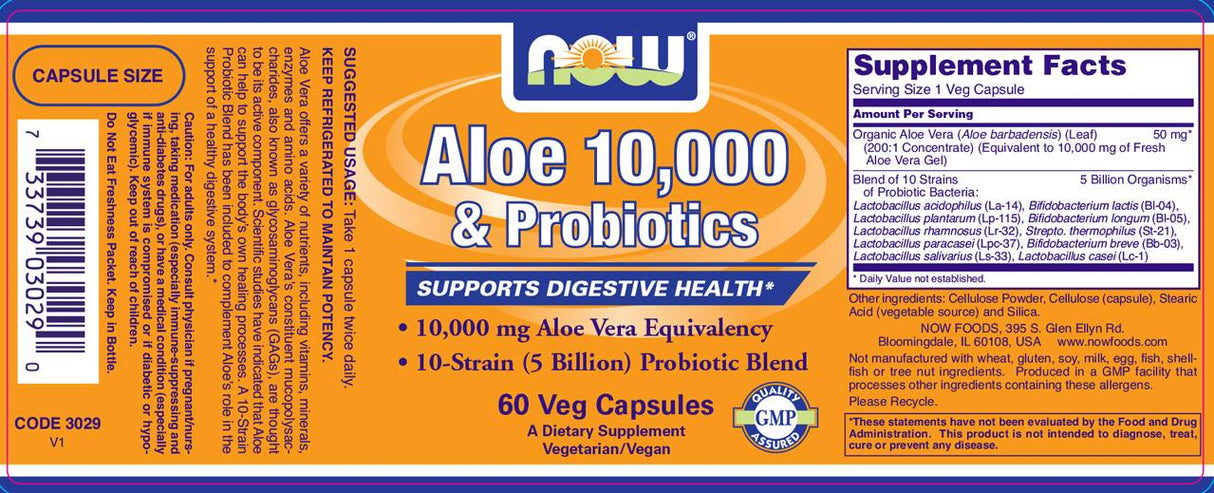 Aloe Vera 10.000 & Probiotici - 60 capsule