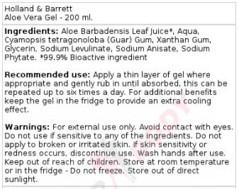 Gel di Aloe Vera/Certificato - 200 ml