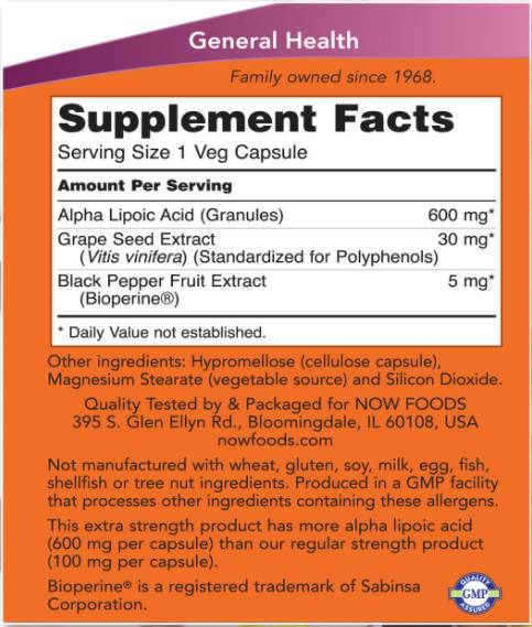 Acido alfa lipoico 600 mg/Extra forte - 120 capsule