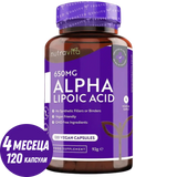 Acido alfa lipoico 650 mg/120 capsule, 120 dosi/ <tc>Nutravita</tc>