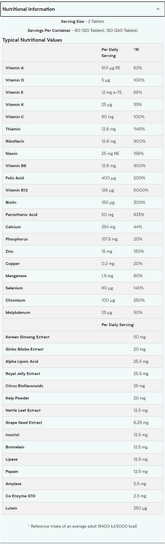 Alpha Men Super Multi Vitamina - 120 Compresse