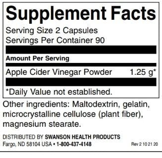 Aceto di sidro di mele 625 mg | Alta potenza - 180 capsule