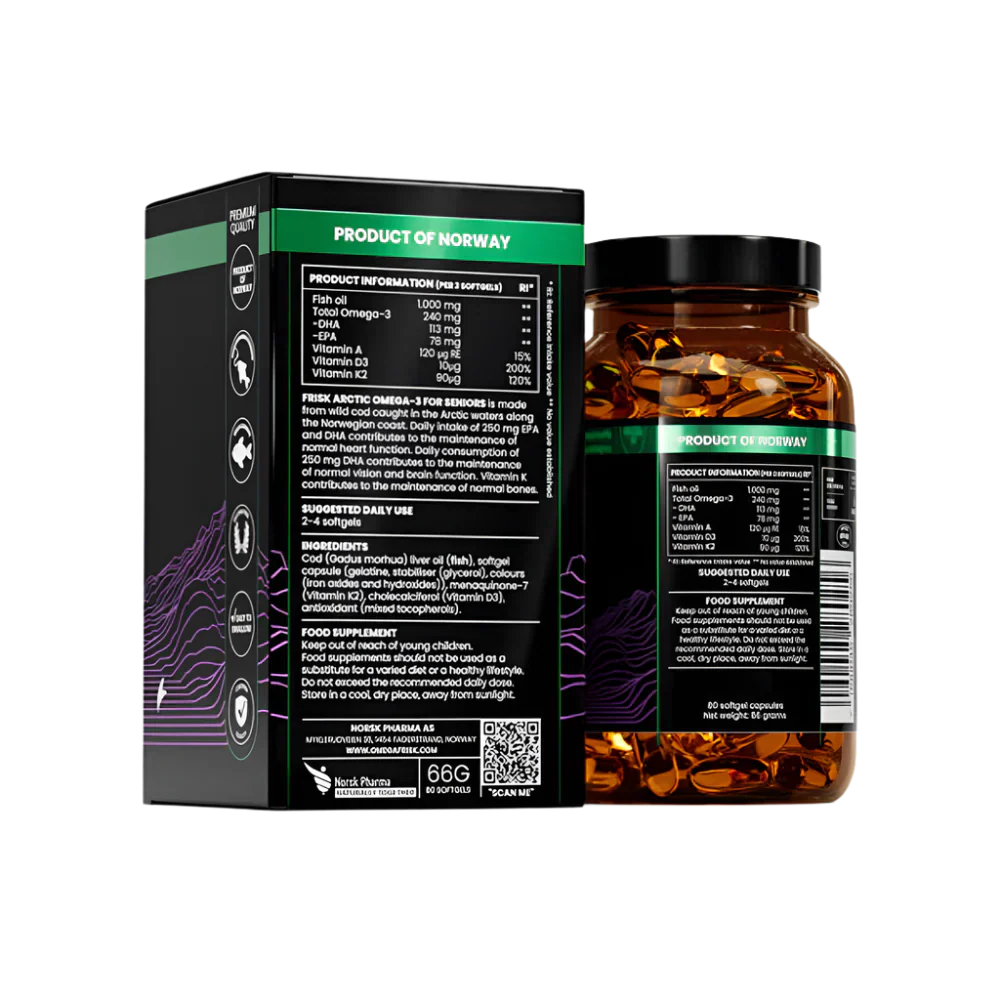 Arctic 50+ – Omega-3 – Merluzzo artico selvatico al 100% – 80 capsule