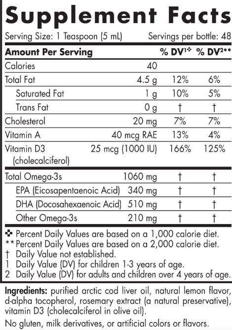 Arctic-D Olio di fegato di merluzzo liquido 850 mg - 237 ml