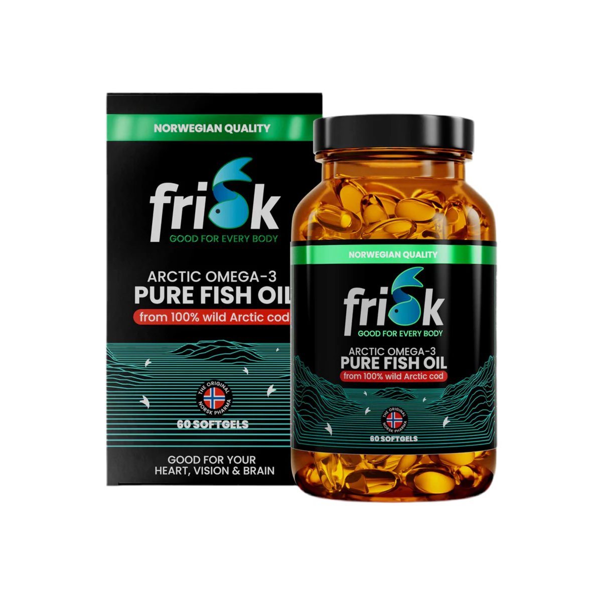 Arctic Pure – Omega-3 da merluzzo artico selvatico al 100% – 60 capsule