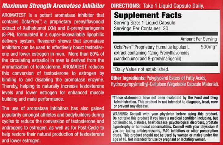 Aromatest-OctPren 500 mg | Inibitore dell'aromatasi a massima potenza - 30 capsule di gel