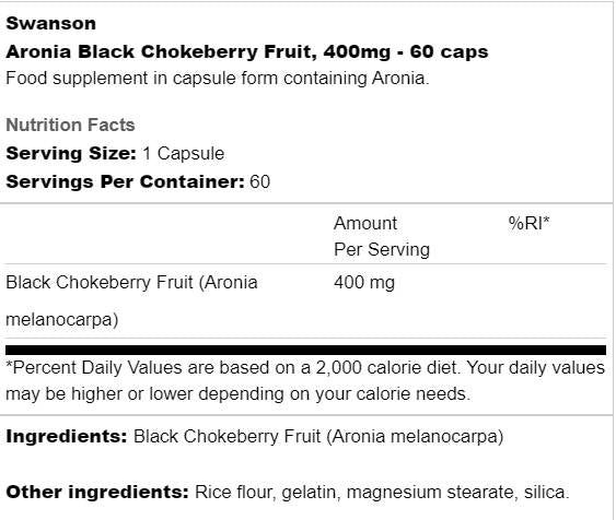 Aronia Nera Frutta Aronia 400 mg 60 capsule
