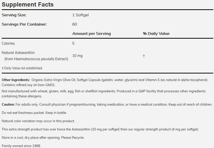 Astaxantina 10 mg extra forte - 30 capsule molli