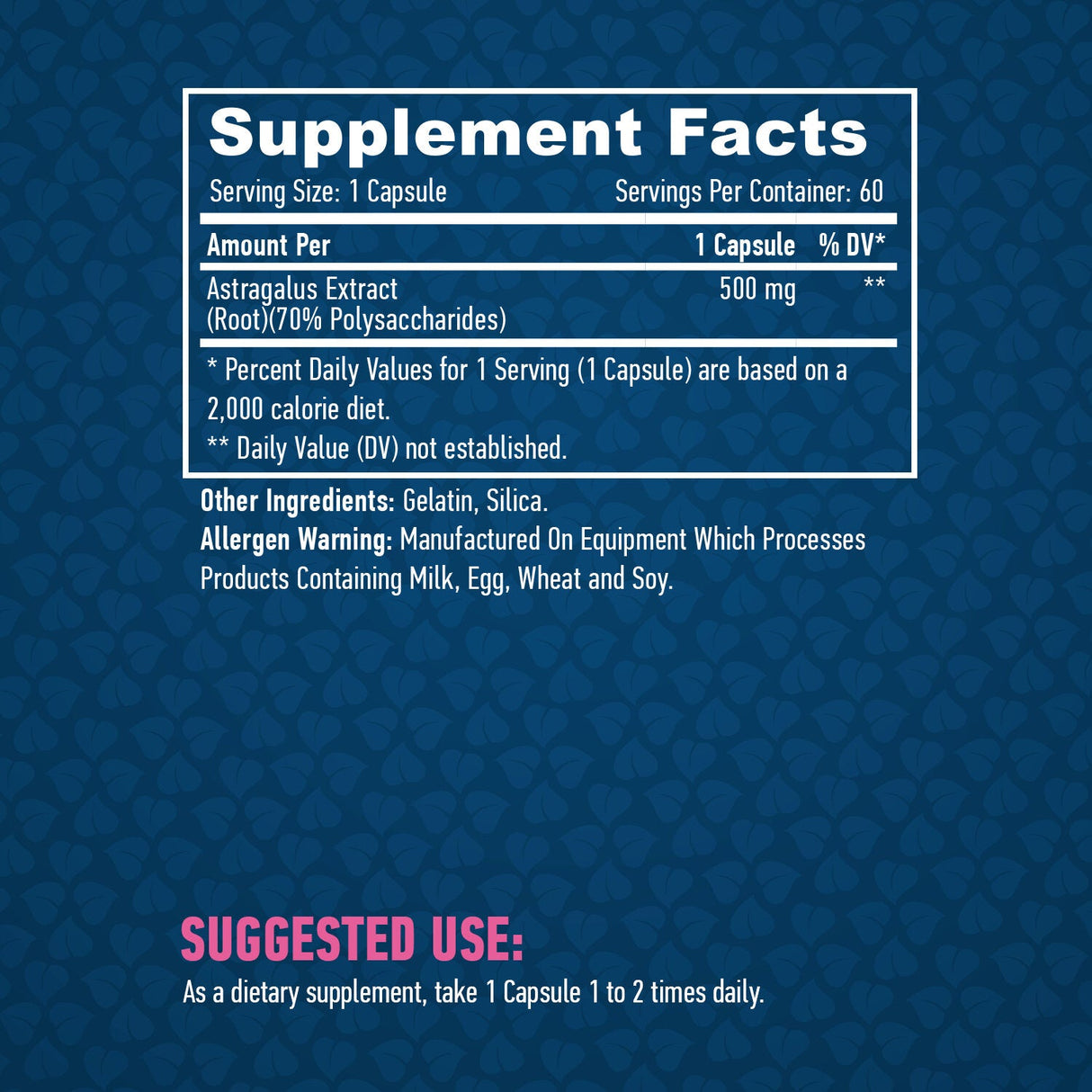 Astragalo 500 mg. /60 capsule.