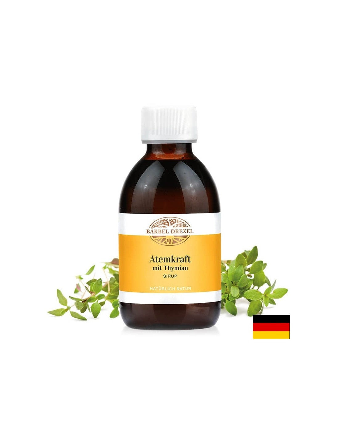 Atemkraft mit Thymian Sirup/Sciroppo al timo per l'apparato respiratorio, 200 ml <tc>Bärbel Drexel</tc>
