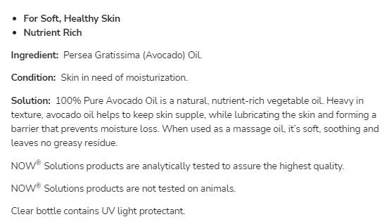 Olio di avocado | Olio idratante puro al 100% - 473 ml