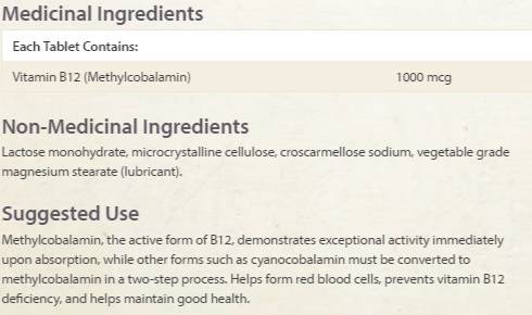 Vitamina B12 metilcobalamina 1000 mcg - 90 compresse sublinguali