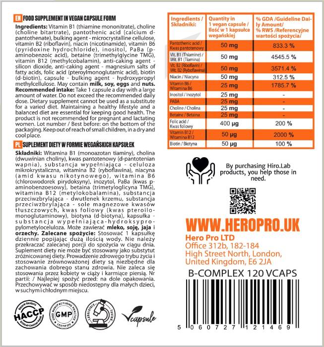 Complesso B B-50 | Alta potenza 120 capsule