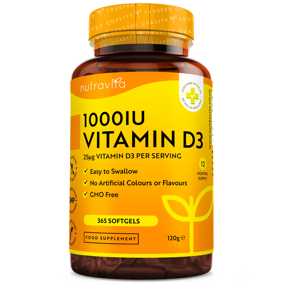 Vitamina D3 1000iu (25ug) 365 Softgels