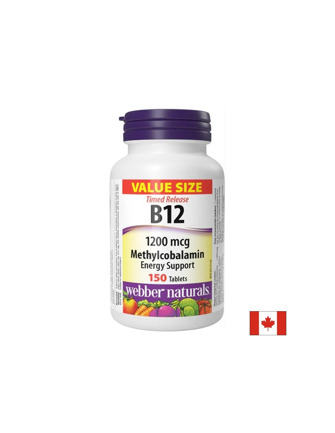 Vitamina B12 (metilcobalamina) - Energia e supporto per il sistema nervoso, 150 compresse con supporto integrato