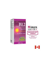 B12 Metilcobalamina/Vitamina B12 (metilcobalamina) 1000 µg, 90 compresse sublinguali <tc>Natural Factors</tc>