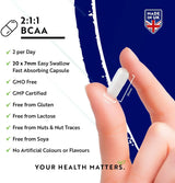 BCAA (2:1:1) con vitamine B6 & B12 - 180 Vcaps. <tc>Nutravita</tc>